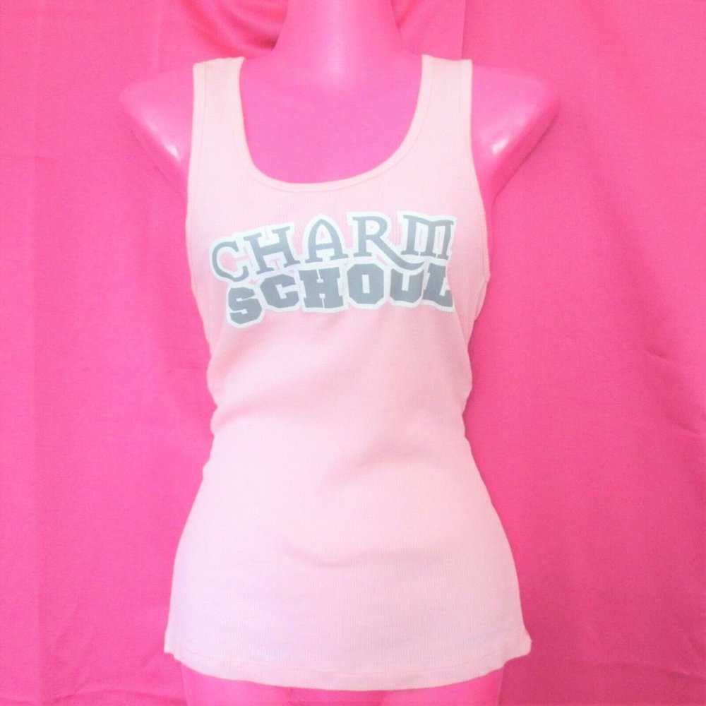 vh1 rock of love charm school pink tank top shirt size small xs reality tv show